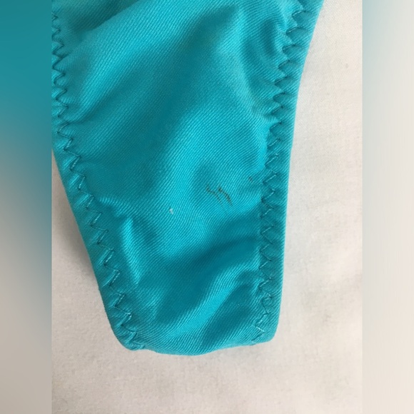 Silver sequins and teal thong and garter set, fits like L imo, stretchy. - Picture 7 of 7